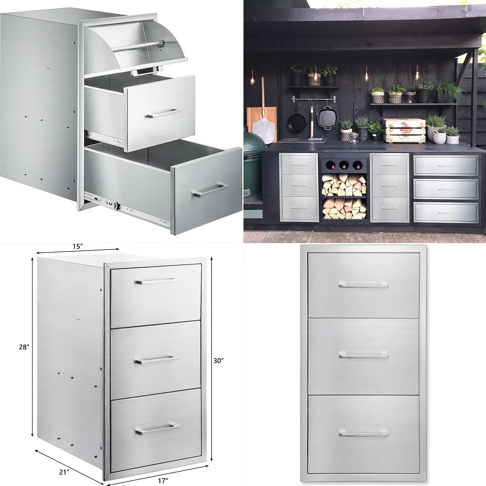 Inch Outdoor Kitchen Drawers Stainless Steel Double Drawer w Paper Towel Holder Combo Works with Your Grilling or Prep Zones fo
Inch Outdoor Kitchen Drawers Stainless Steel Double Drawer w Paper Towel Holder Combo Works with Your Grilling or Prep Zones fo