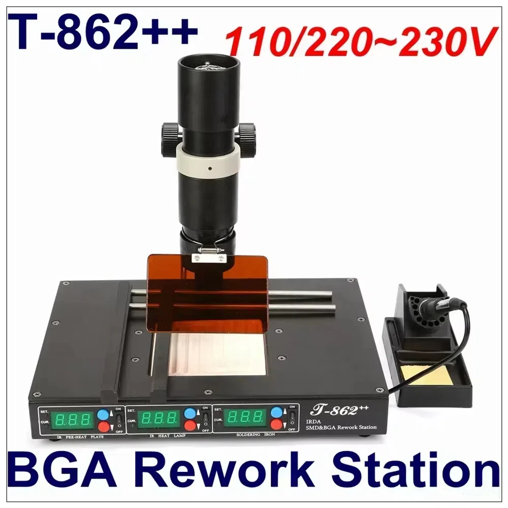 PUHUI T862++ Soldering Welder IRDA Lnfrared Bga Rework Machine BGA SMD SMT Desoldering Rework Station Rework Station
PUHUI T862++ Soldering Welder IRDA Lnfrared Bga Rework Machine BGA SMD SMT Desoldering Rework Station Rework Station