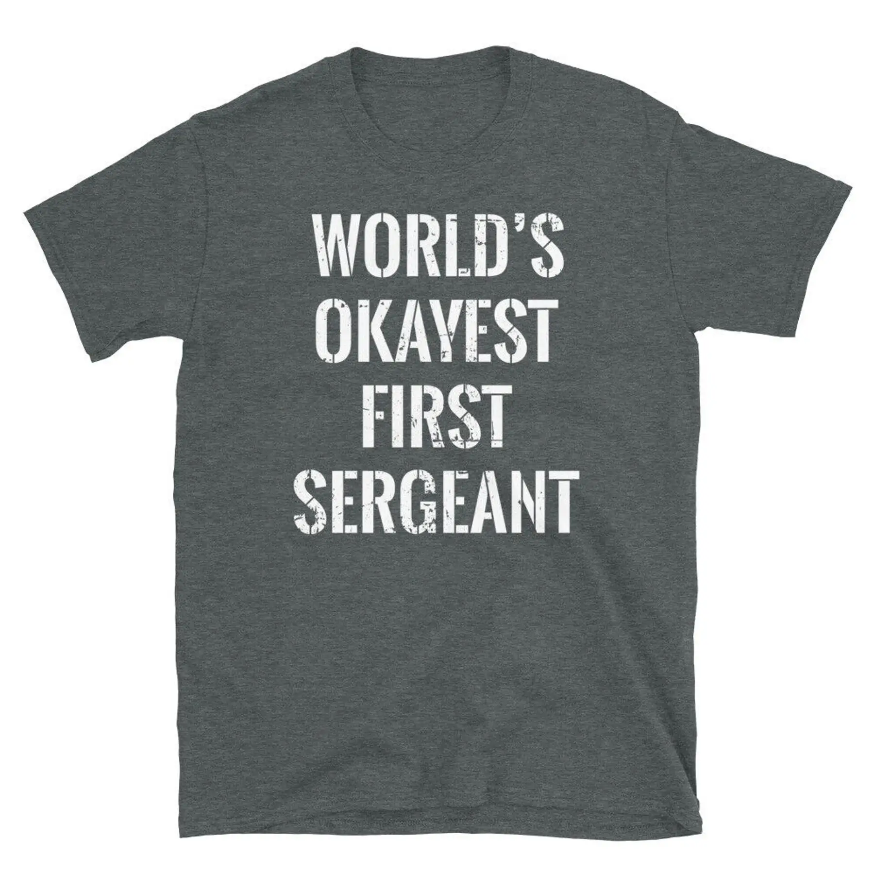 Футболка унисекс с короткими рукавами и короткими рукавами World s Okayest Soldier Military First Sergeant
Футболка унисекс с короткими рукавами и короткими рукавами World s Okayest Soldier Military First Sergeant