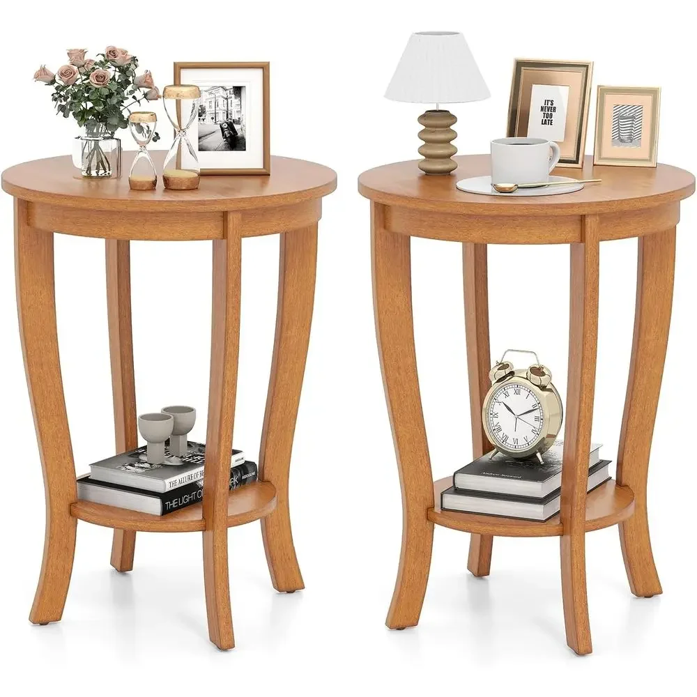 Retro 2-Piece End Table Set with Storage Shelf and Solid Wood Legs, 24.5 Light Brown Accent Side Table for Small Spaces
Retro 2-Piece End Table Set with Storage Shelf and Solid Wood Legs, 24.5 Light Brown Accent Side Table for Small Spaces