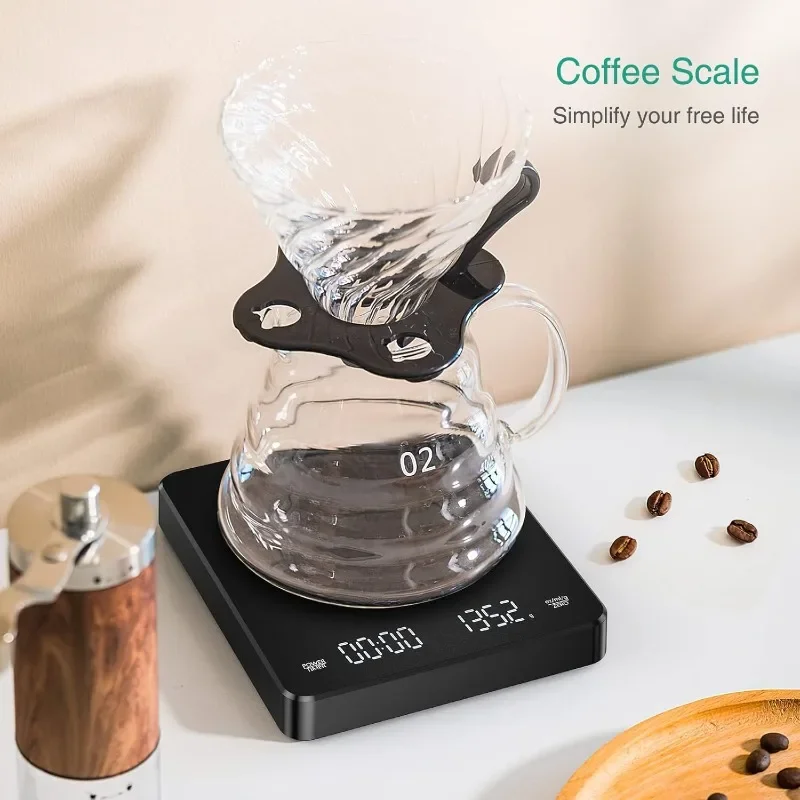 LED Digital Coffee Scale USB Rechargeable Timer 3kg 0.1g High Precision Espresso Brewing Scale Kitchen Measuring Tool
LED Digital Coffee Scale USB Rechargeable Timer 3kg 0.1g High Precision Espresso Brewing Scale Kitchen Measuring Tool