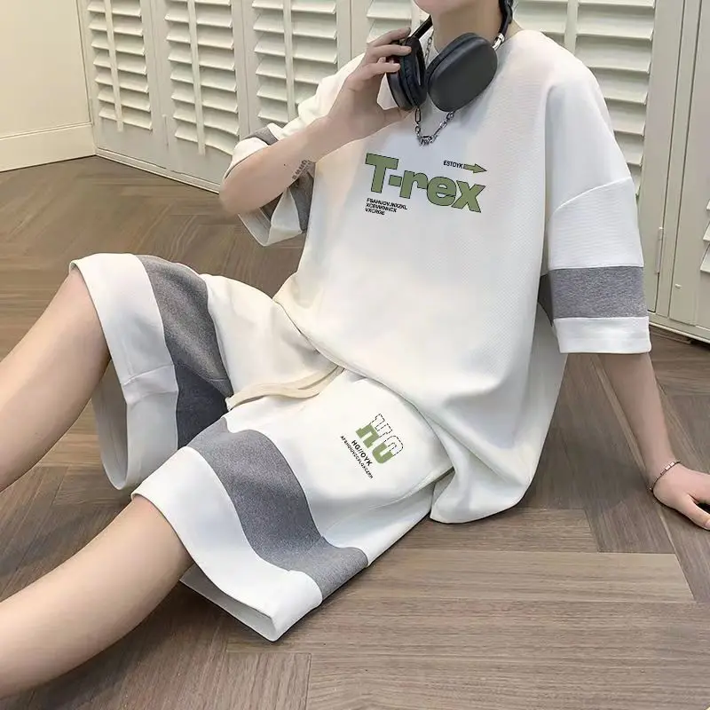 Men Waffle Color Block Tracksuit Letter Print Loose Short Sleeve T Shirt Casual Shorts Two Piece Summer Outfit S 3XL
Men Waffle Color Block Tracksuit Letter Print Loose Short Sleeve T Shirt Casual Shorts Two Piece Summer Outfit S 3XL