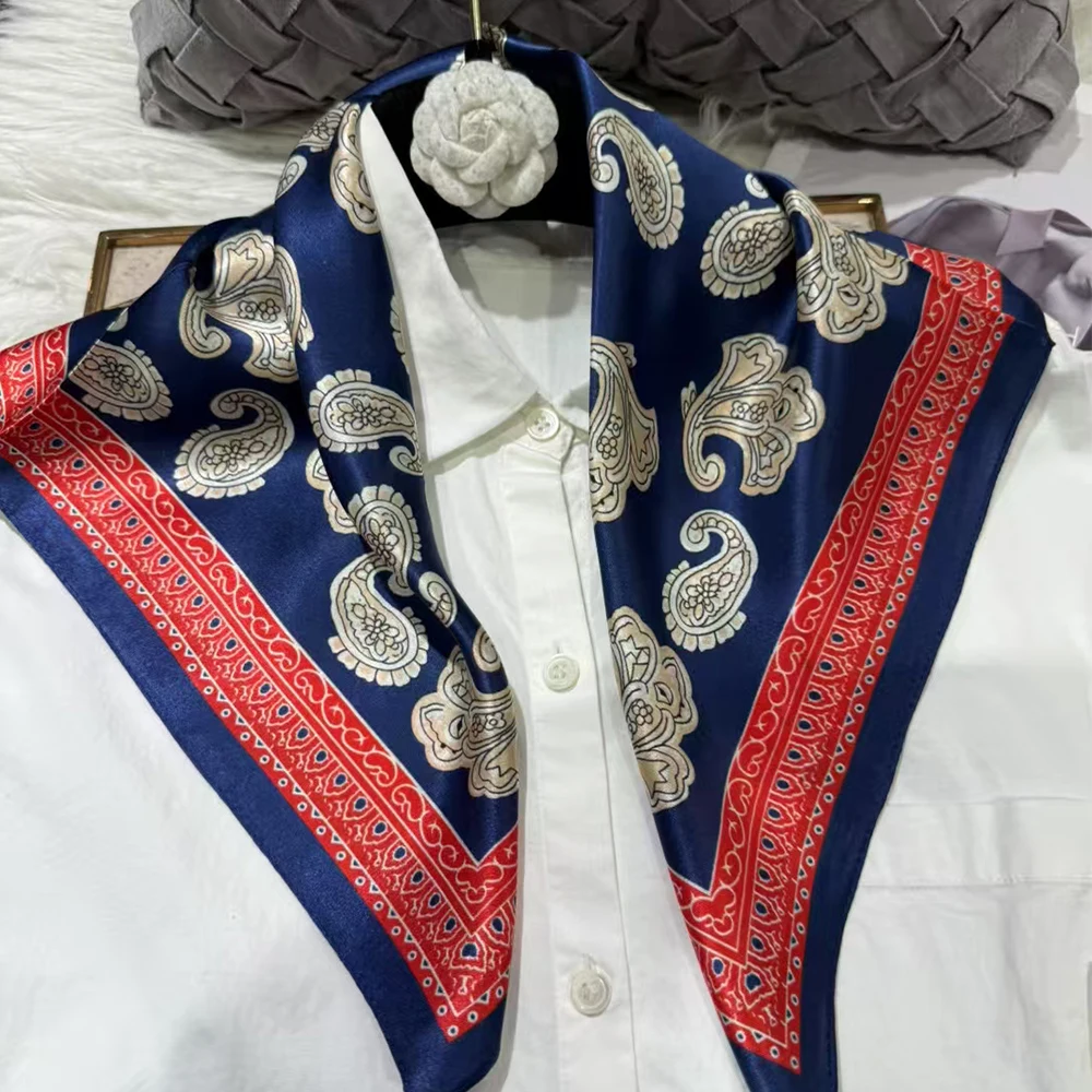 Red Blue Women 100% Mulberry Silk Scarf For Hair Headscarf Spring Fall Pailsey Design Small Silk Square Neck Scarves Neckerchief
Red Blue Women 100% Mulberry Silk Scarf For Hair Headscarf Spring Fall Pailsey Design Small Silk Square Neck Scarves Neckerchief