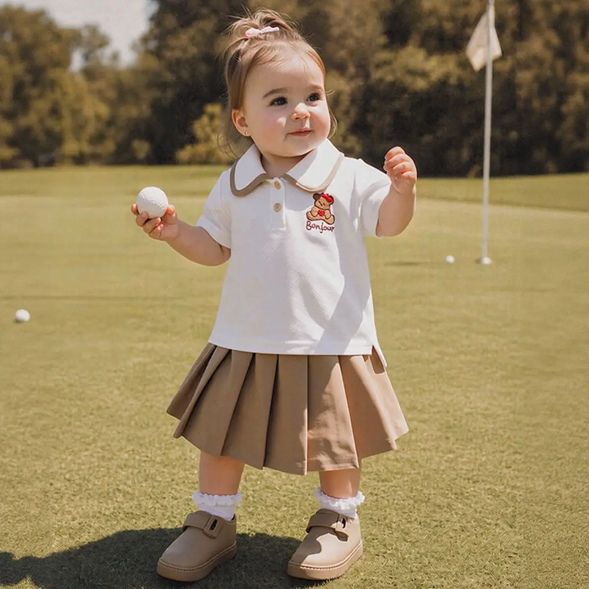New Summer Children Sets Boys Girls Bear Embroidery Top+Pleated Skirt Suit Children Casual Style Set for Baby 0-3Y
New Summer Children Sets Boys Girls Bear Embroidery Top+Pleated Skirt Suit Children Casual Style Set for Baby 0-3Y
