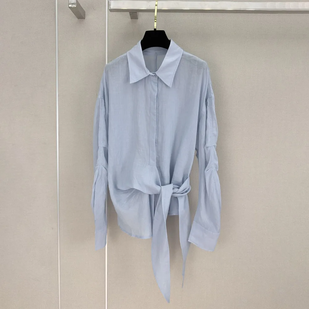 High-quality 2026 new style women's fashionable casual solid-colored shirt, with a drawstring decoration at the waist xy26429142
High-quality 2026 new style women's fashionable casual solid-colored shirt, with a drawstring decoration at the waist xy26429142