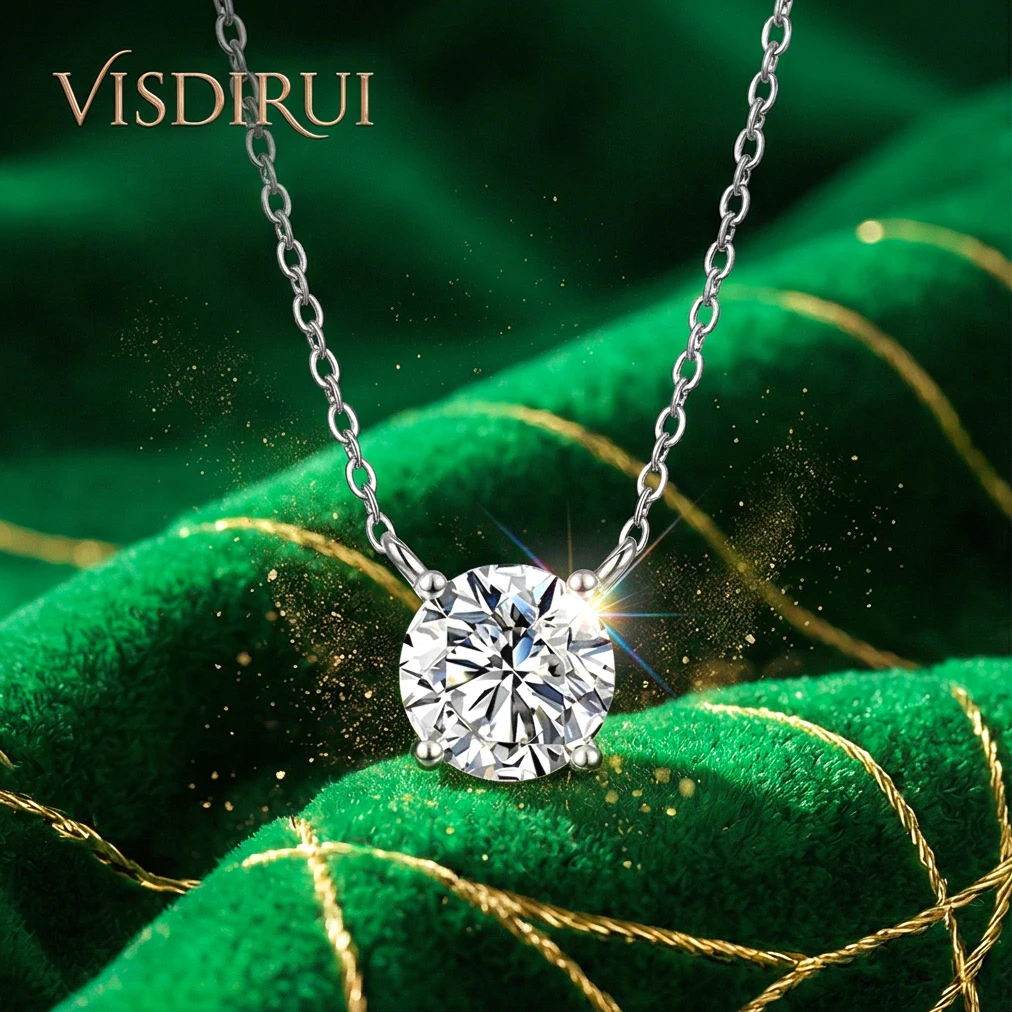 VISDIRUI Solitaire Moissanite Pendant Necklace S925 Silver D Color VVS1 1ct 2ct 3ct Round Cut O Chain Fine Jewelry Engagement
VISDIRUI Solitaire Moissanite Pendant Necklace S925 Silver D Color VVS1 1ct 2ct 3ct Round Cut O Chain Fine Jewelry Engagement