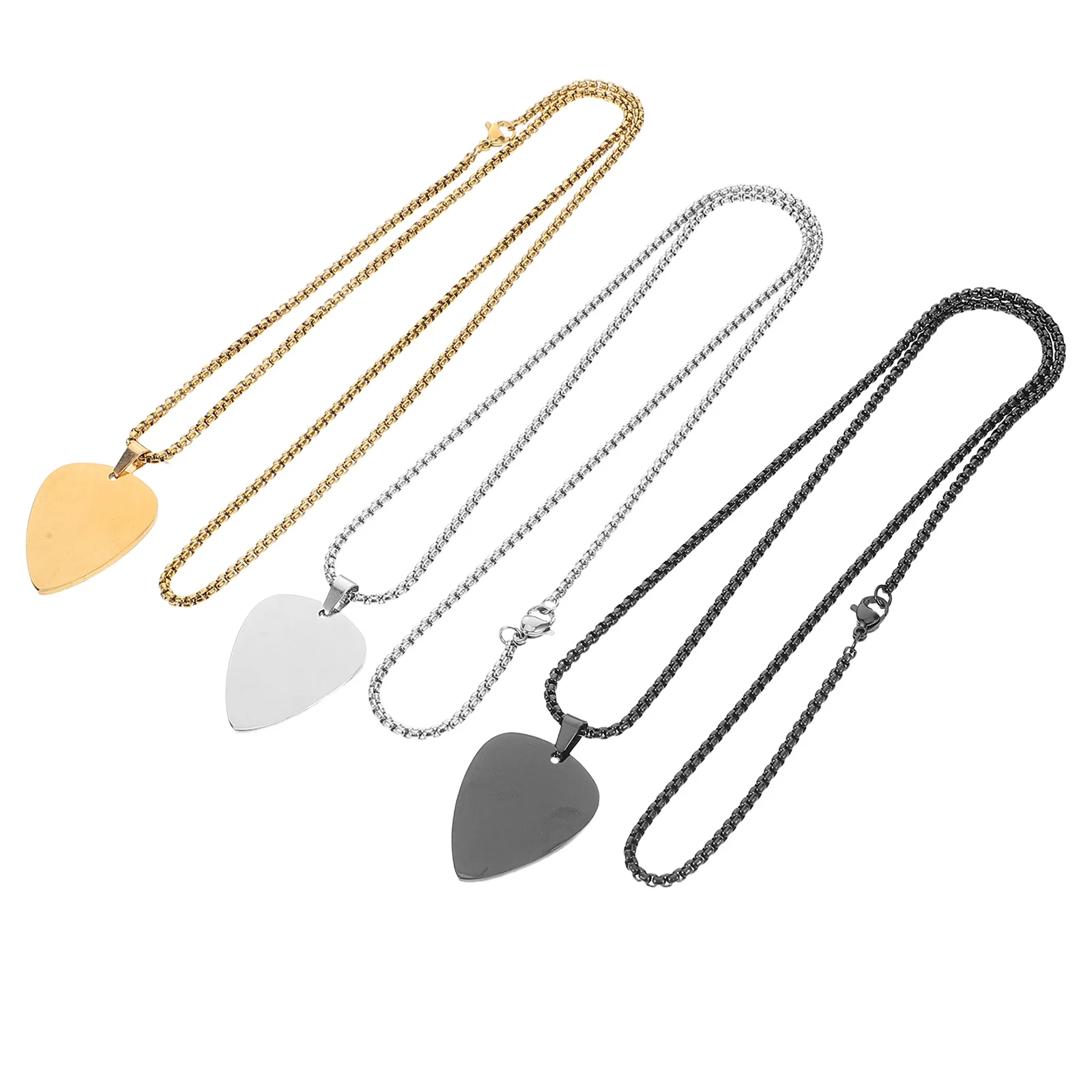 3Pcs Guitar Pick Pendant Necklace Polished Steel Titanium Lightweight for Sensitive Skin Stylish Accessory Rock Music Fans
3Pcs Guitar Pick Pendant Necklace Polished Steel Titanium Lightweight for Sensitive Skin Stylish Accessory Rock Music Fans