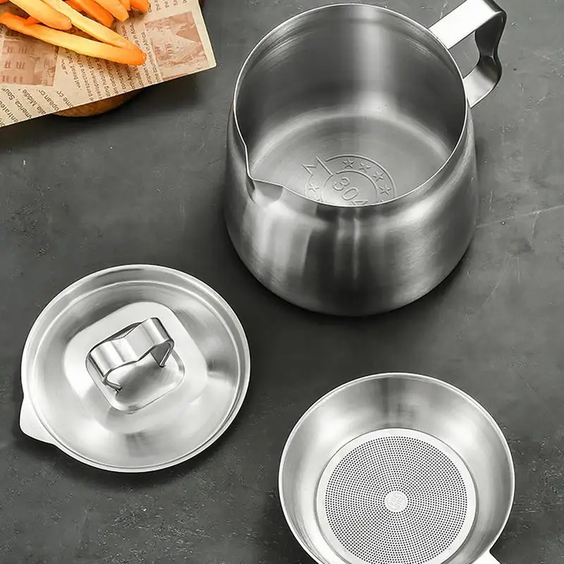 Stainless Steel Oil Filter Pot Fine Mesh Basket Large Capacity Oil Strainer And Storage Grease Can Deep Fryer Pot For Filtering
Stainless Steel Oil Filter Pot Fine Mesh Basket Large Capacity Oil Strainer And Storage Grease Can Deep Fryer Pot For Filtering