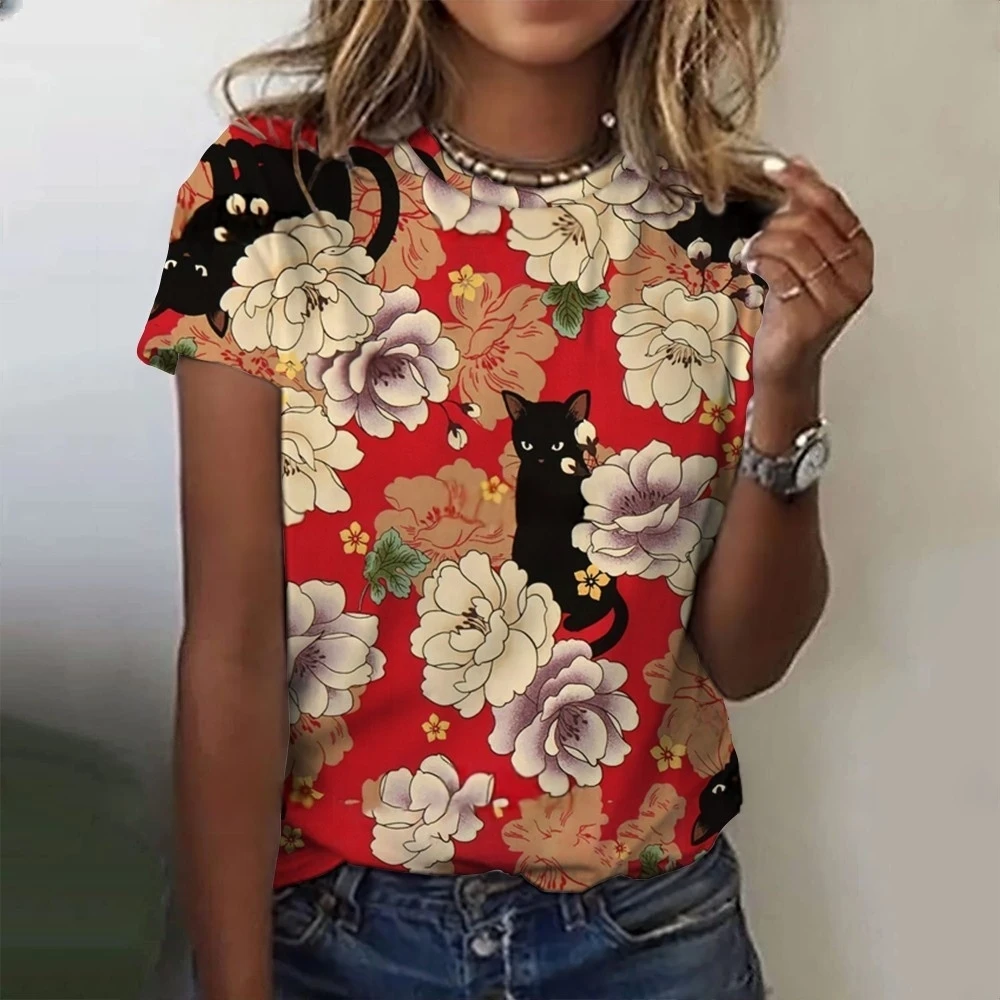 3D Kawaii Cat Print Womens T-Shirt Tops 2023 Summer Fashion Tees Animal Short Sleeve T Shirts Oversized Clothing
3D Kawaii Cat Print Womens T-Shirt Tops 2023 Summer Fashion Tees Animal Short Sleeve T Shirts Oversized Clothing