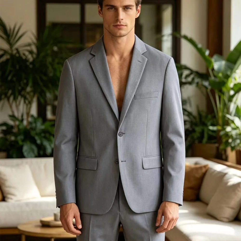 Men‘s 2-Piece Suit Notch Lapel 2 Button Blazer with Flap Pockets & Dress Pants for Business Casual Wedding Formal Office Work
Men‘s 2-Piece Suit Notch Lapel 2 Button Blazer with Flap Pockets & Dress Pants for Business Casual Wedding Formal Office Work