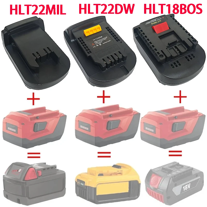 HLT22DW HLT22MIL HLT18BOS Adapter Convert for Hilti B22 22V Lithium Batteries for Dewalt/Milwaukee/Bosch 18/20V Cordless Tools
HLT22DW HLT22MIL HLT18BOS Adapter Convert for Hilti B22 22V Lithium Batteries for Dewalt/Milwaukee/Bosch 18/20V Cordless Tools