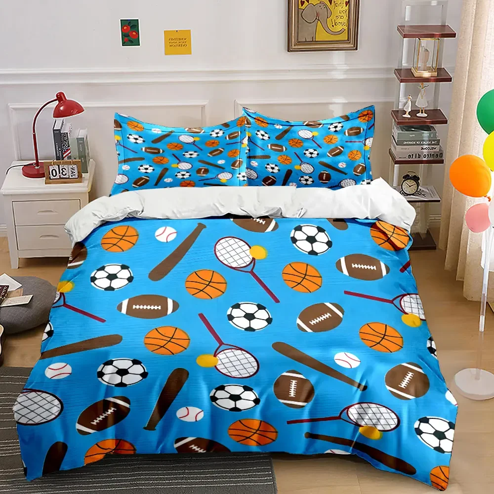 3Pcs Multi-Sport Bedding Set,Soccer, Basketball,Tennis and Baseball Print Duvet Cover+ 2 Pillowcases,Kids bedroom Sports Decor
3Pcs Multi-Sport Bedding Set,Soccer, Basketball,Tennis and Baseball Print Duvet Cover+ 2 Pillowcases,Kids bedroom Sports Decor