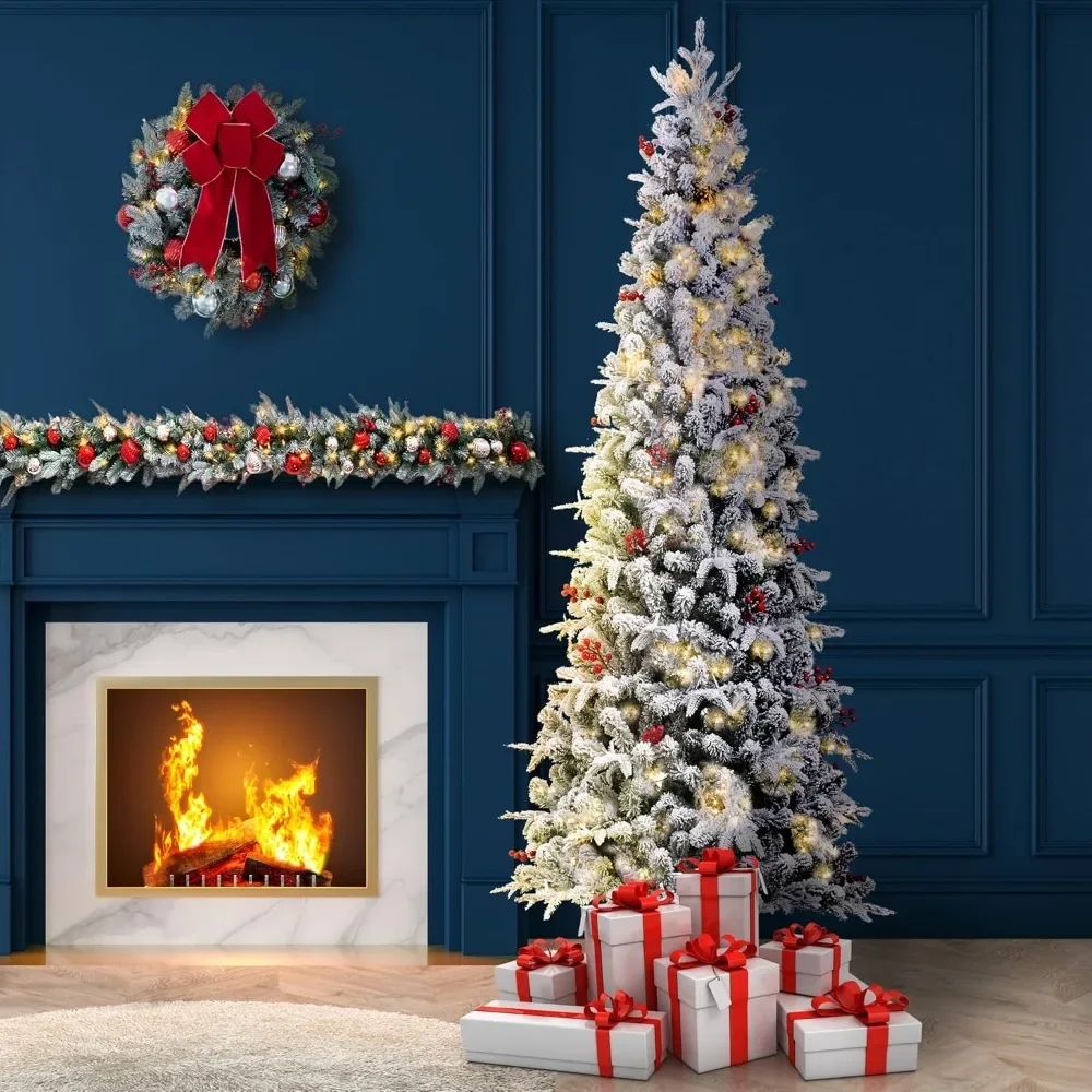 Artificial Flocked Fir Slim Christmas Tree, 9-Foot Ramas Con Bisagras Flotantes,Christmas Trees
Artificial Flocked Fir Slim Christmas Tree, 9-Foot Ramas Con Bisagras Flotantes,Christmas Trees