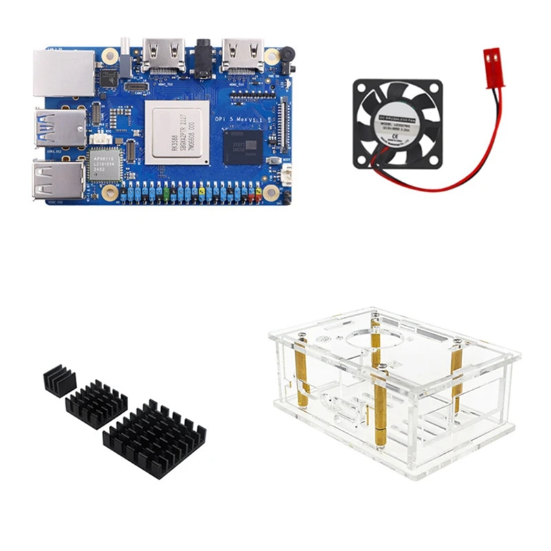 For Orange Pi 5 Max + Cooling Fan + Acrylic Shell M.2 PCIE Wifi+BT 8G Orangepi 5 MAX Single Board Computer
For Orange Pi 5 Max + Cooling Fan + Acrylic Shell M.2 PCIE Wifi+BT 8G Orangepi 5 MAX Single Board Computer