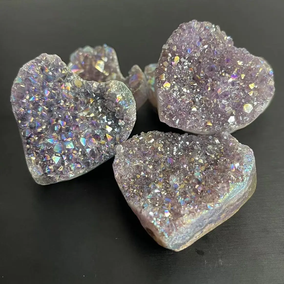 Natural Amethyst Love Heart Plating Color Wedding Decoration Crystal Geode Beautiful gift
Natural Amethyst Love Heart Plating Color Wedding Decoration Crystal Geode Beautiful gift