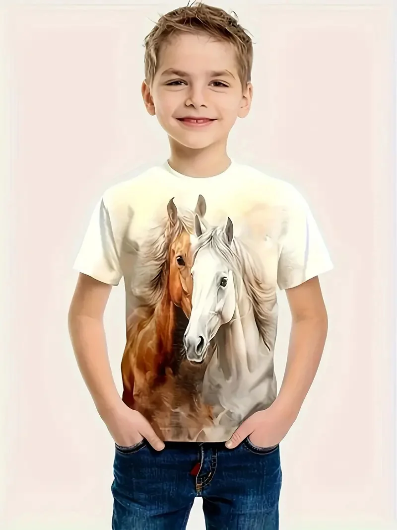 2024 Retro Horse 3d Print Top Tee Shirt Fashion T Shirt Animal Kids Boy Clothes Anime Short Sleeve Casual Children's Clothing
2024 Retro Horse 3d Print Top Tee Shirt Fashion T Shirt Animal Kids Boy Clothes Anime Short Sleeve Casual Children's Clothing