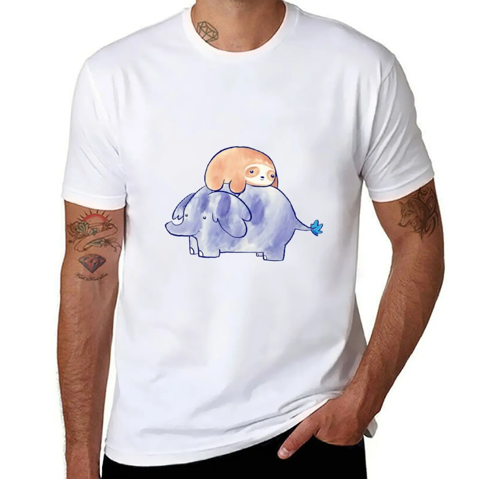 Little Sloth and Elephant Watercolor T-Shirt funny t shirts man t shirt for man T-shirt
Little Sloth and Elephant Watercolor T-Shirt funny t shirts man t shirt for man T-shirt
