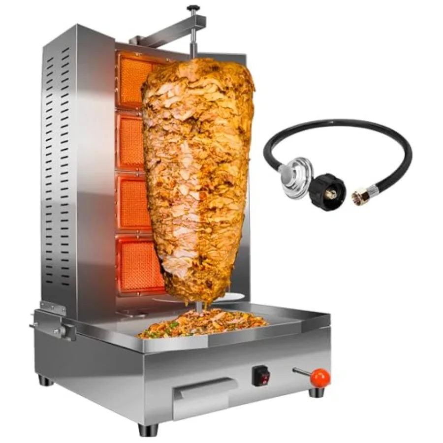 Commercial 4 Burners Shawarma Machine with Propane Vertical Rotisserie Grill for Kitchen Restaurant Stainless Steel Constructio
Commercial 4 Burners Shawarma Machine with Propane Vertical Rotisserie Grill for Kitchen Restaurant Stainless Steel Constructio