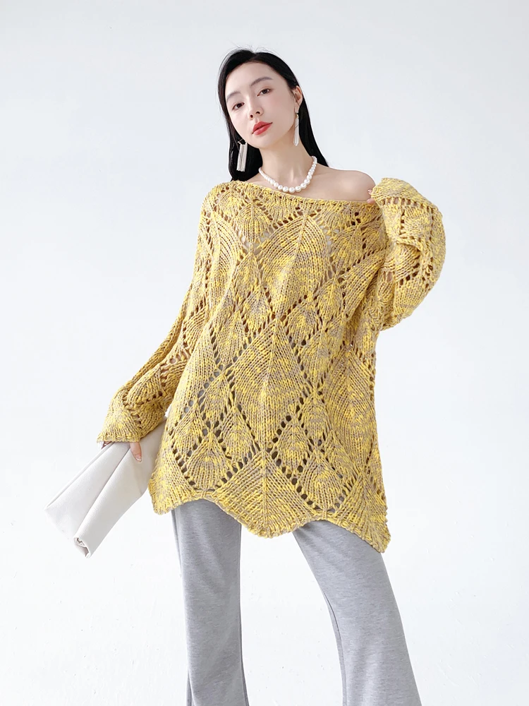 Aksaya Premium Loose oulder Bared Sweater Women's Autumn Faion Korean Sle Long Sve round Ne Knitted Top Yellow
Aksaya Premium Loose oulder Bared Sweater Women's Autumn Faion Korean Sle Long Sve round Ne Knitted Top Yellow