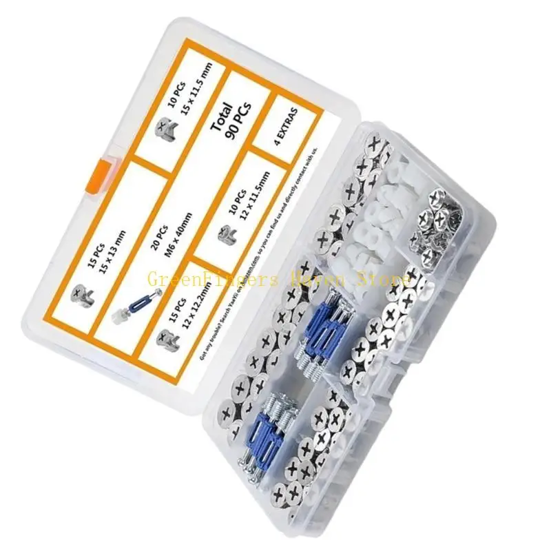 F68D 90Pcs Cams Lock Fittings Cams Nut Furniture Eccentric Wheel Nut Set 3-in-1 Connector Fastener, Screws
F68D 90Pcs Cams Lock Fittings Cams Nut Furniture Eccentric Wheel Nut Set 3-in-1 Connector Fastener, Screws