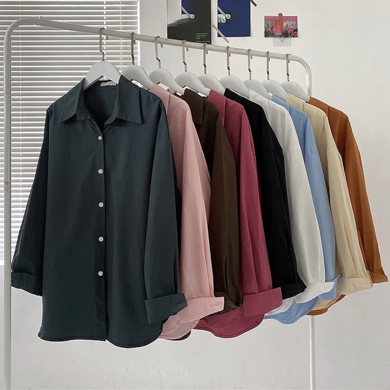 Solid Long Sleeved Loose Shirt And Blouse Outerwear Women Top Casual French Single Breasted Spring Simple Trend Clothes Vintage
Solid Long Sleeved Loose Shirt And Blouse Outerwear Women Top Casual French Single Breasted Spring Simple Trend Clothes Vintage