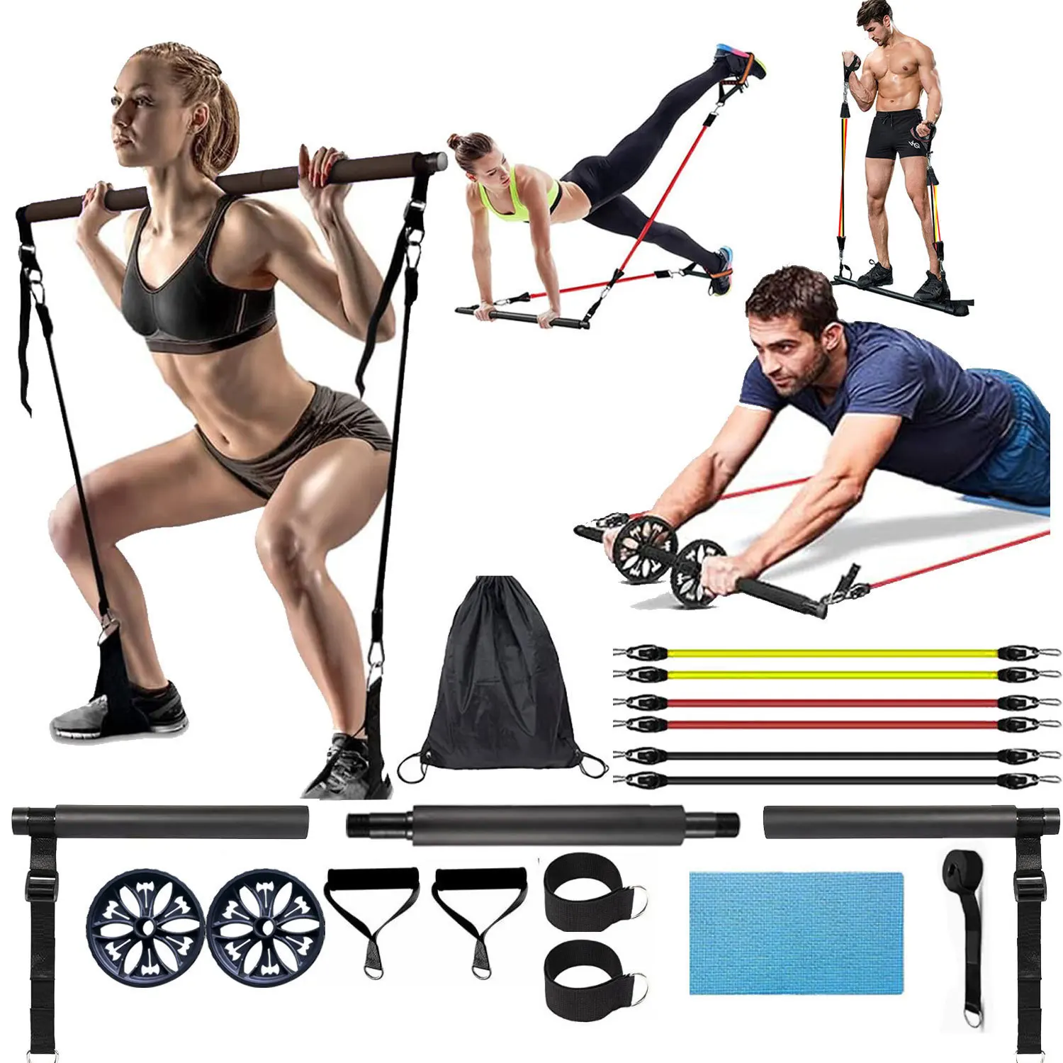Multifunction Pilates Stick Household Men and Women Strength Training Body Shaping Slimming Arms Legs Resistance Stick Fitness
Multifunction Pilates Stick Household Men and Women Strength Training Body Shaping Slimming Arms Legs Resistance Stick Fitness