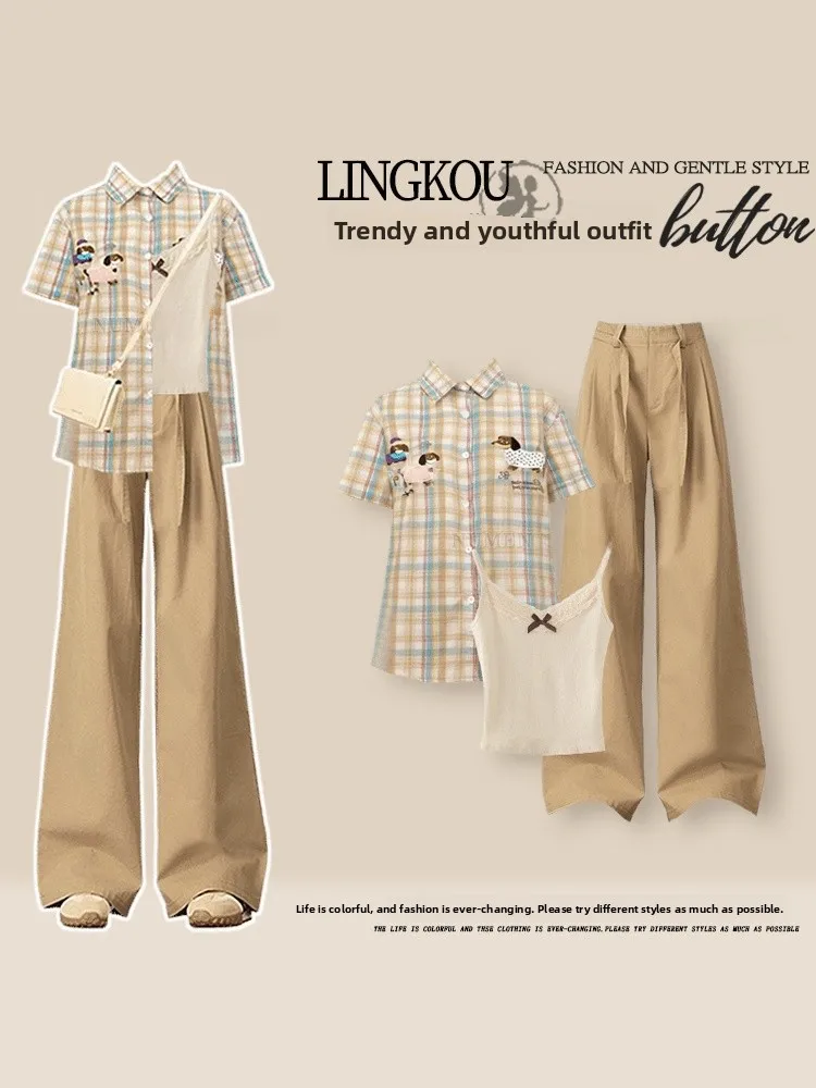 Large Size Casual Set Women Summer High-End Slimming Vintage Top Strap Vest with Wide Leg Pants Two Piece Set Fashionable Ens...
Large Size Casual Set Women Summer High-End Slimming Vintage Top Strap Vest with Wide Leg Pants Two Piece Set Fashionable Ens...