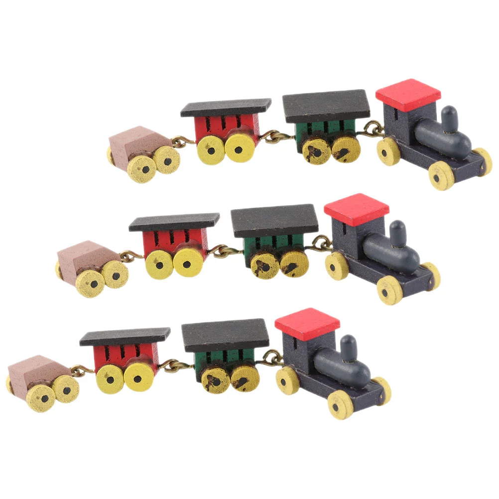 3pcs Miniature Wooden Train Set Colorful Model Railway House Decor Cartoon Toy Accessories Smooth Edges Detailed Design
3pcs Miniature Wooden Train Set Colorful Model Railway House Decor Cartoon Toy Accessories Smooth Edges Detailed Design