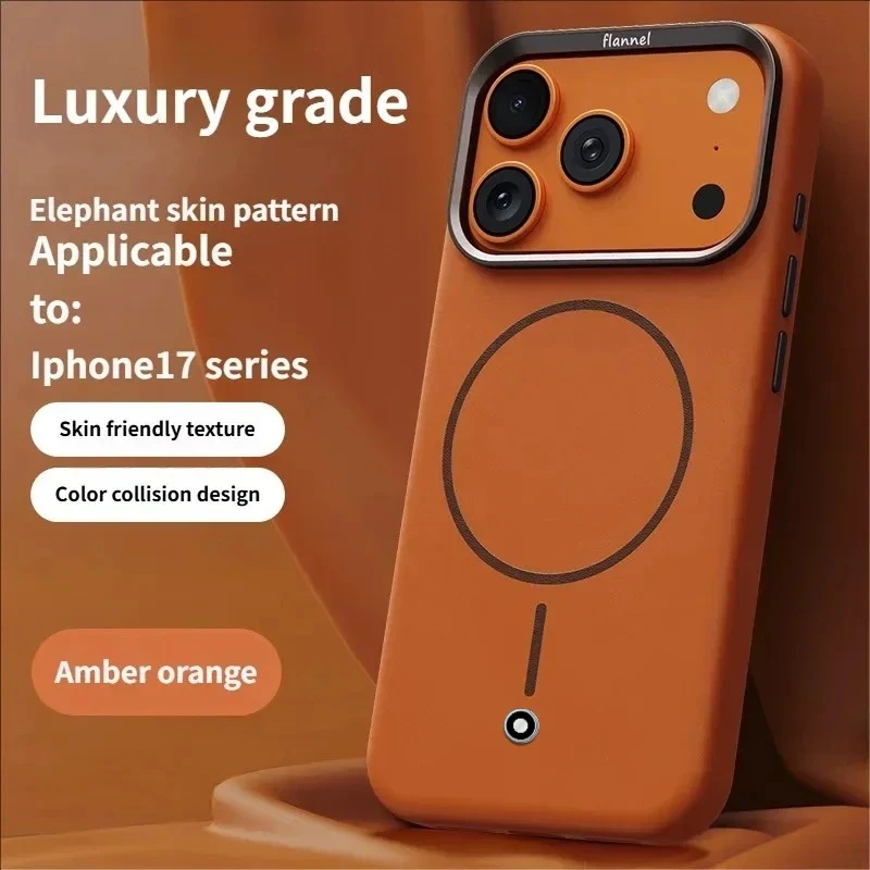 High-end Business Sle Nappa Elephant Leather Case for Magsafe for IPhone17 Pro Max 17 Magnetic Wireless Charger Protection Cover
High-end Business Sle Nappa Elephant Leather Case for Magsafe for IPhone17 Pro Max 17 Magnetic Wireless Charger Protection Cover