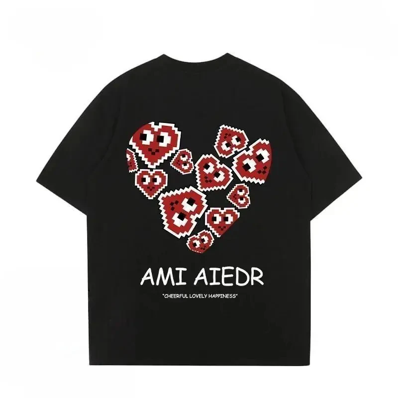 Short Sleeved T-Shirt For Men's Summer Men's And Women's Love Print Loose Casual Couple's Colorful Trendy Clothing
Short Sleeved T-Shirt For Men's Summer Men's And Women's Love Print Loose Casual Couple's Colorful Trendy Clothing