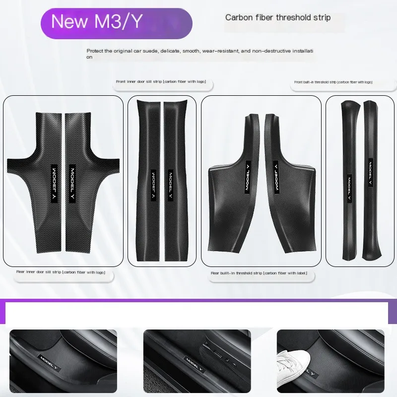 For Tesla Model 3/Y Carbon Fibre Threshold Strip Welcome Pedal Protection Sticker Anti-Kick Accessories
For Tesla Model 3/Y Carbon Fibre Threshold Strip Welcome Pedal Protection Sticker Anti-Kick Accessories