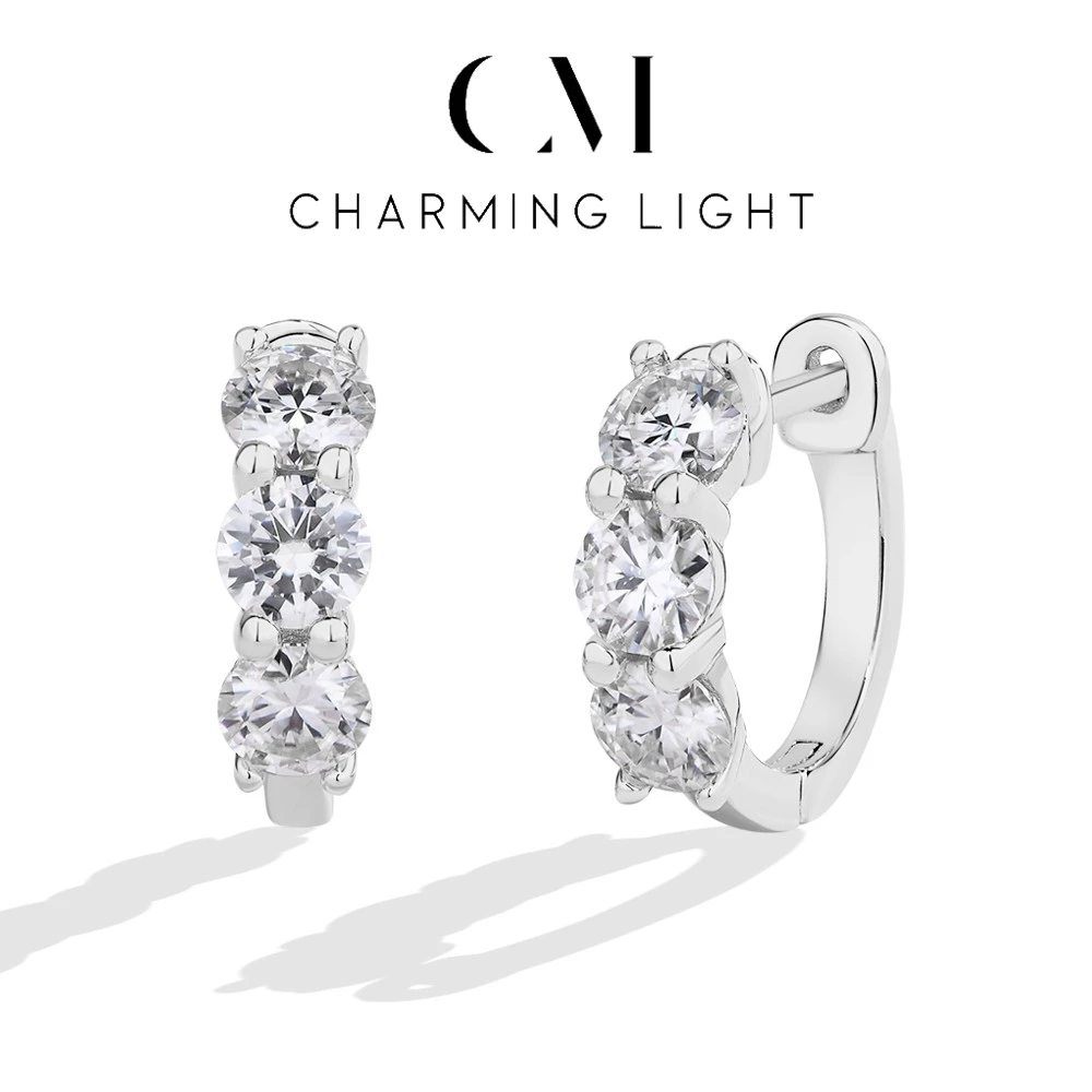 CHARMING Fine D Color Moissanite Earrings Triple Lab Diamond Round Cut 1.8 CTW S925 Sterling Silver Female Wedding Party Jewelry
CHARMING Fine D Color Moissanite Earrings Triple Lab Diamond Round Cut 1.8 CTW S925 Sterling Silver Female Wedding Party Jewelry