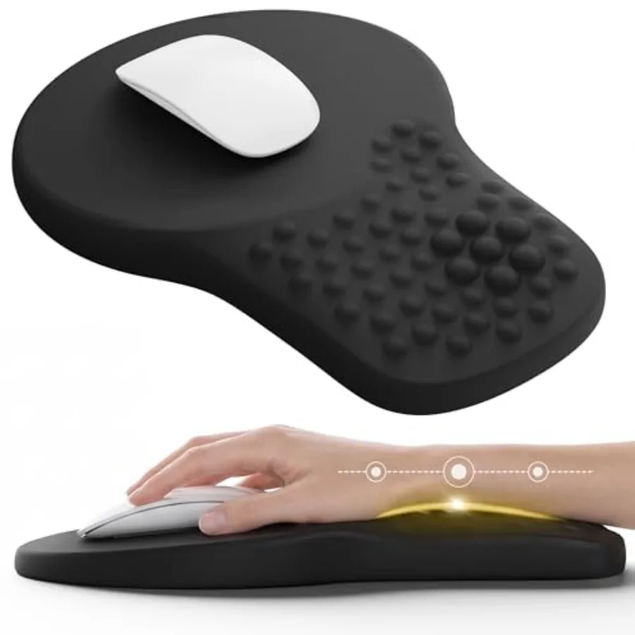 Ergonomic Mouse Pad with Wrist Rest Support, Mousepad for Carpal Tunnel Pain Relief, Memory Foam with Massage Design, Non-Slip
Ergonomic Mouse Pad with Wrist Rest Support, Mousepad for Carpal Tunnel Pain Relief, Memory Foam with Massage Design, Non-Slip