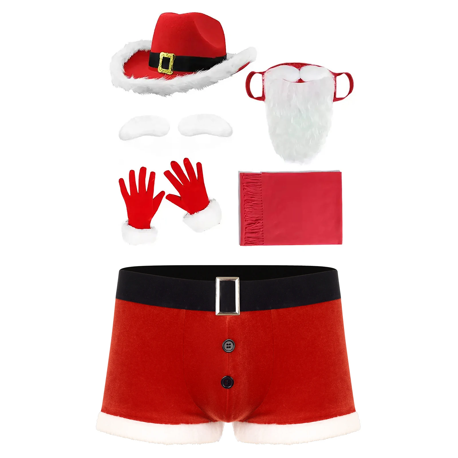 Sissy Mens Gays Lingerie Christmas Costume Sets Bulge Pouch Boxer Shorts Briefs Underwear with Hat Beard Gloves Scarf Set
Sissy Mens Gays Lingerie Christmas Costume Sets Bulge Pouch Boxer Shorts Briefs Underwear with Hat Beard Gloves Scarf Set