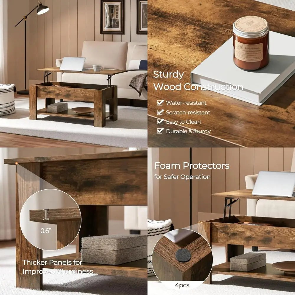 Rustic Brown 38.6in Lit Coffee Table with Hidden Storage for Small Spaces
Rustic Brown 38.6in Lit Coffee Table with Hidden Storage for Small Spaces