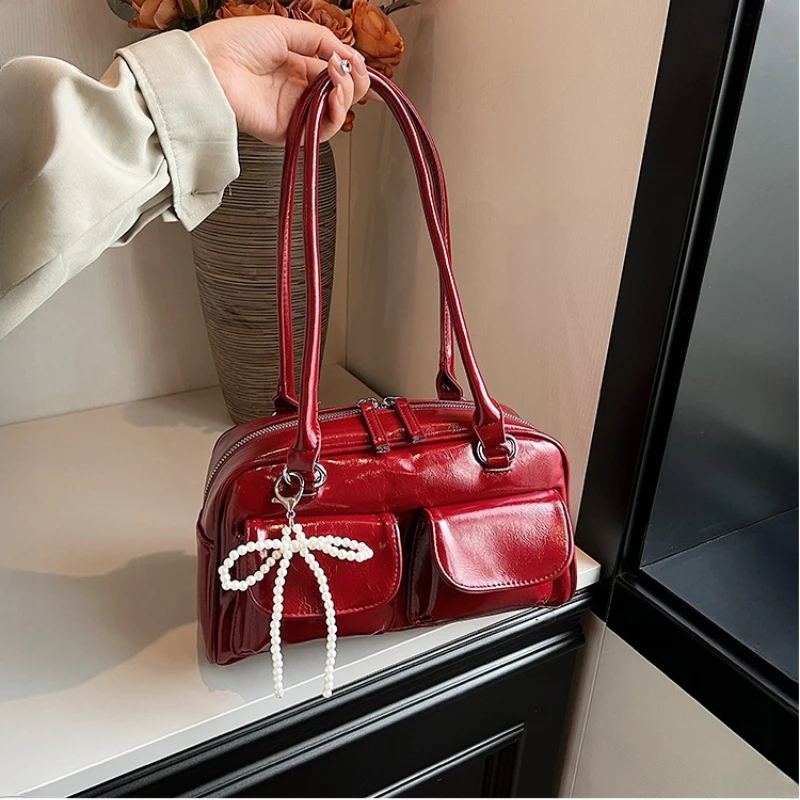 Vintage Women Business Shoulder Bags Simple Ladies Commute Tote Bag Pu Leather Female Underarm Bag Burgundy Large Handbags Purse
Vintage Women Business Shoulder Bags Simple Ladies Commute Tote Bag Pu Leather Female Underarm Bag Burgundy Large Handbags Purse