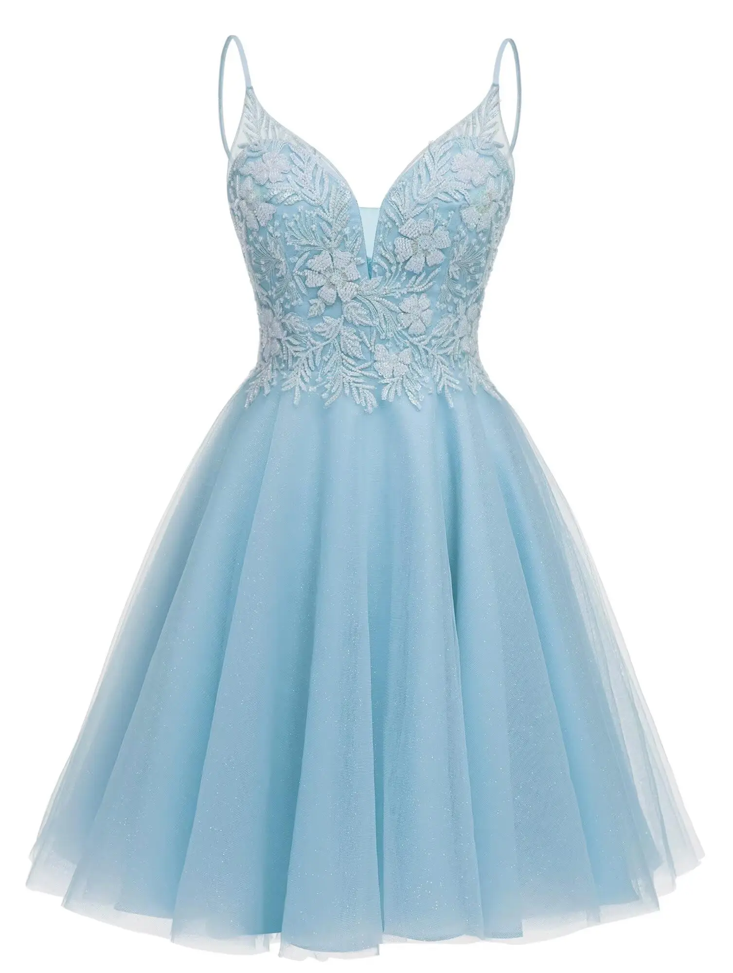 Sparkly Tulle Homecoming Dresses for Teens Lace Beaded Cocktail Dresses V Neck Short Cocktail Dresses
Sparkly Tulle Homecoming Dresses for Teens Lace Beaded Cocktail Dresses V Neck Short Cocktail Dresses