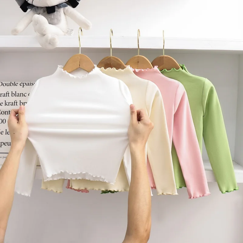 OKH-ChildrenTT-Shirt Wholesale Solid Color Ruffled Edge Children's Top Base Shirt Girls Long SleeveTWholesale Autumn Shirt
OKH-ChildrenTT-Shirt Wholesale Solid Color Ruffled Edge Children's Top Base Shirt Girls Long SleeveTWholesale Autumn Shirt