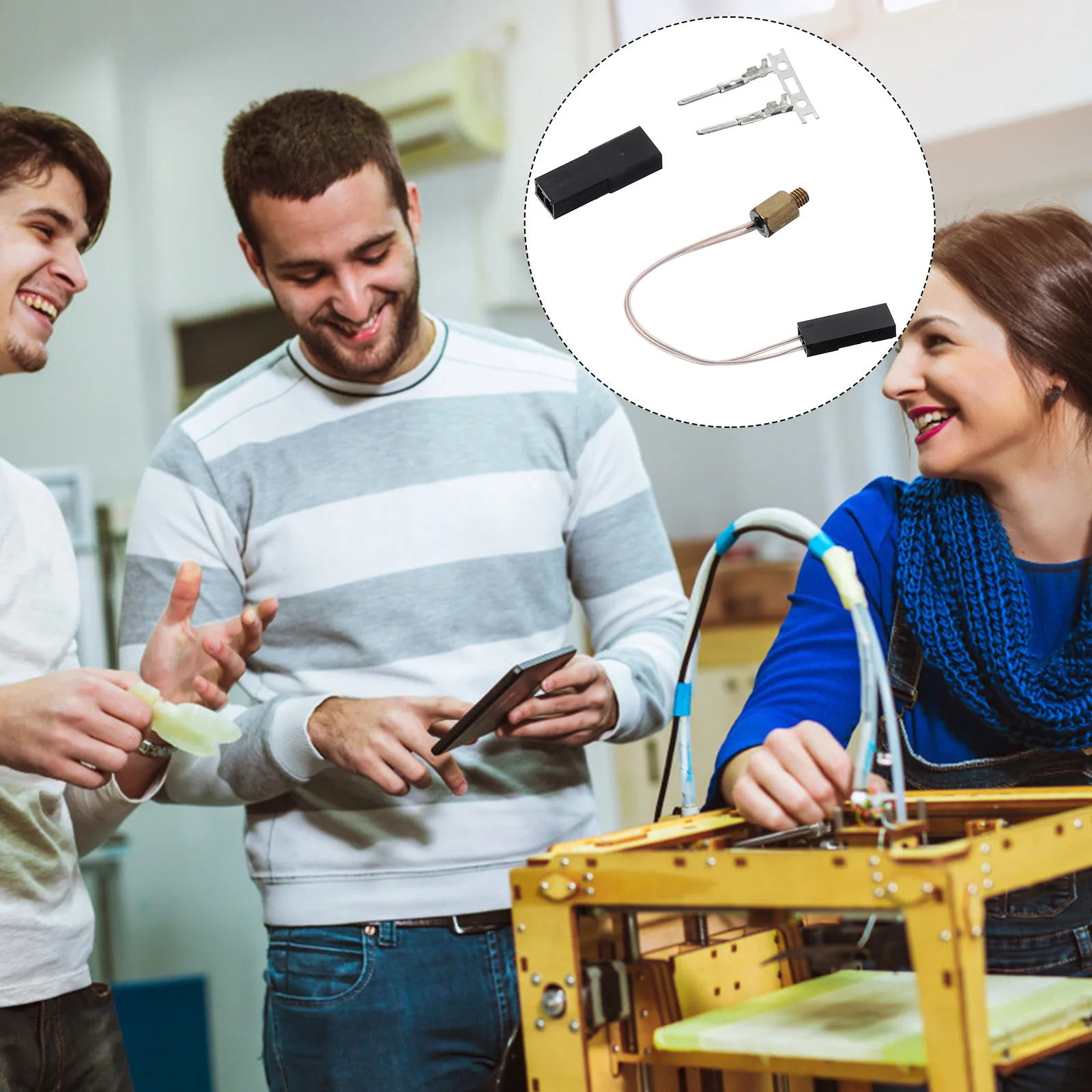 1 Set 3D Printing Thermistor High Heat Insulation Replacement For Extruder Nozzle Temp Sensor Current Limiter Device Premium