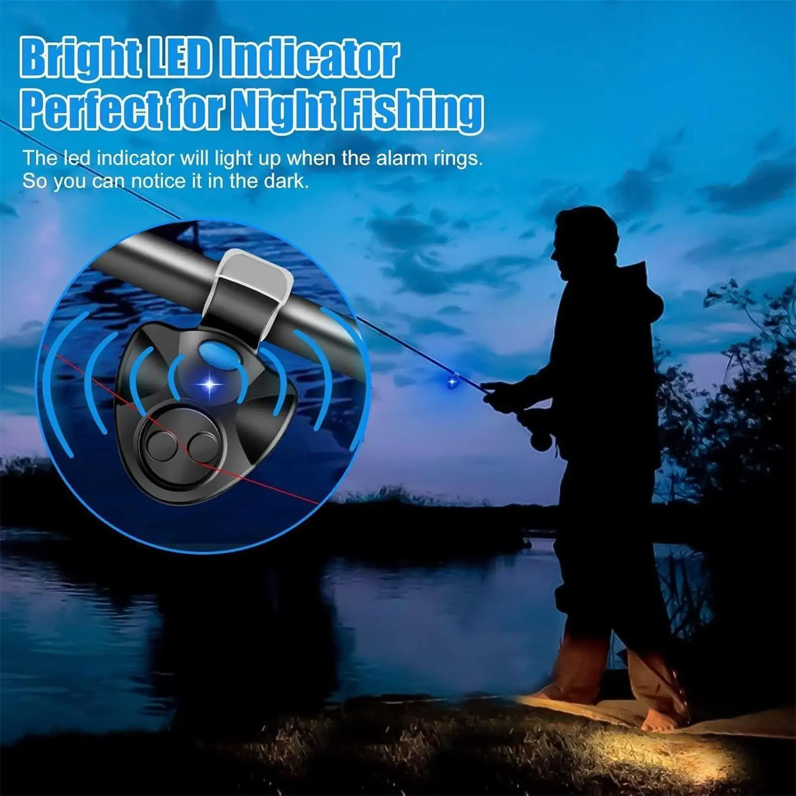 Fishing Bite Alarm Fish Pole Clip On Alert Alarm With Lights Waterproof Angling Alert Device For Men Women Dad Husband Beginners
Fishing Bite Alarm Fish Pole Clip On Alert Alarm With Lights Waterproof Angling Alert Device For Men Women Dad Husband Beginners