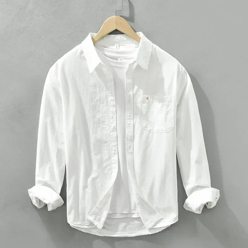 Spring Summer Mens Long Sleeve Orange Shirt Harajuku Shirt Men Casual Clothes Lapel Pure Cotton Top Youth Simple Versatile Shirt
Spring Summer Mens Long Sleeve Orange Shirt Harajuku Shirt Men Casual Clothes Lapel Pure Cotton Top Youth Simple Versatile Shirt