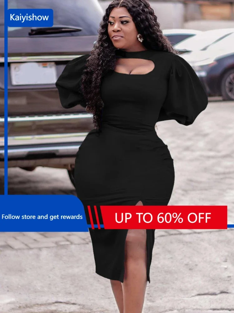 2023 Spring Summer Sexy Cut Out Slit Dress Women Elegant OL Solid Round Neck Lantern Sleeve Slit Pencil Dress Women
2023 Spring Summer Sexy Cut Out Slit Dress Women Elegant OL Solid Round Neck Lantern Sleeve Slit Pencil Dress Women