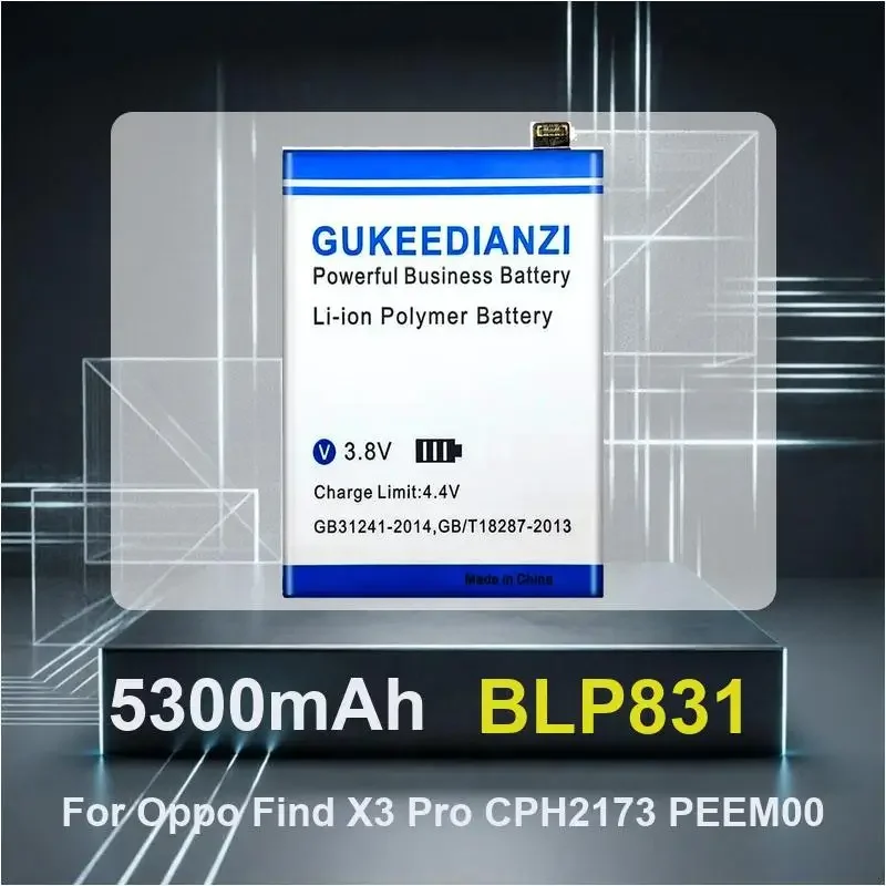 BLP831 5300mAh High Capacity Mobile Phone Battery For Oppo Find X3 Pro X3Pro CPH2173 PEEM00
BLP831 5300mAh High Capacity Mobile Phone Battery For Oppo Find X3 Pro X3Pro CPH2173 PEEM00