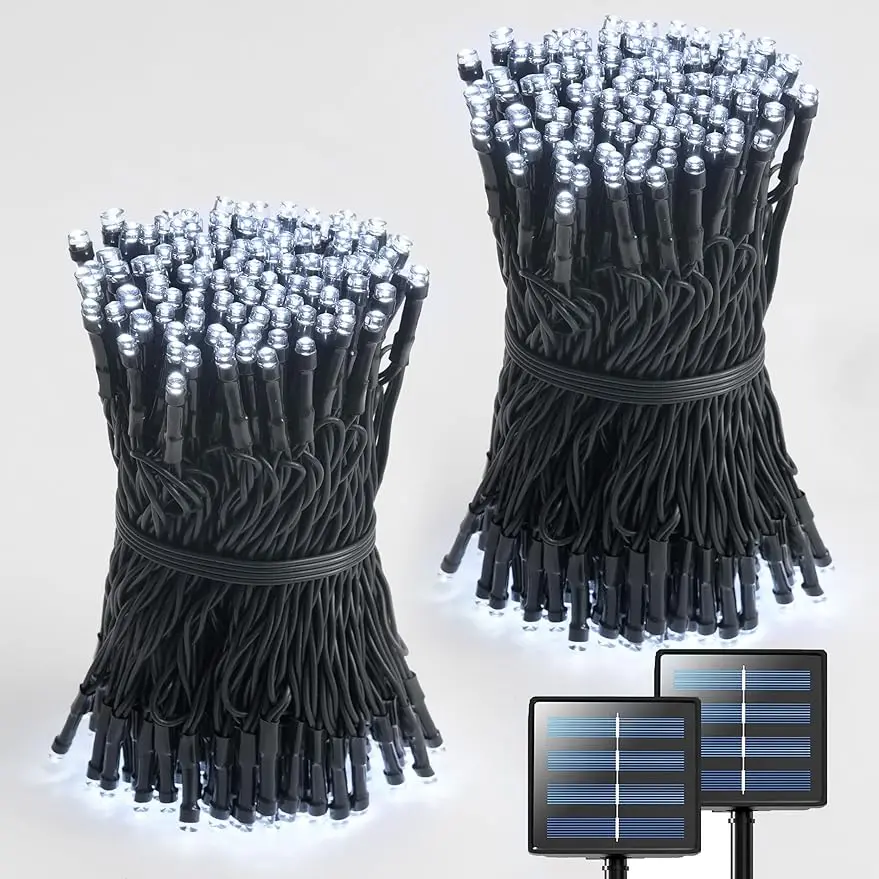 2 Pack Solar String Lights Outdoor Waterproof, Total 400 LED 151FT Solar Christmas Lights, 8 Modes White Solar Lights f
2 Pack Solar String Lights Outdoor Waterproof, Total 400 LED 151FT Solar Christmas Lights, 8 Modes White Solar Lights f