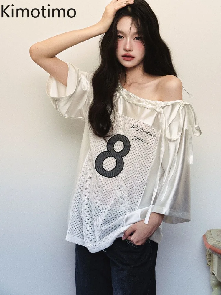 Kimotimo 2025 Summer Letter Print Patchwork T-shirt Women American Retro Loose Short Sleeve Bandage Tops Sweet Casual Y2k Tees
Kimotimo 2025 Summer Letter Print Patchwork T-shirt Women American Retro Loose Short Sleeve Bandage Tops Sweet Casual Y2k Tees