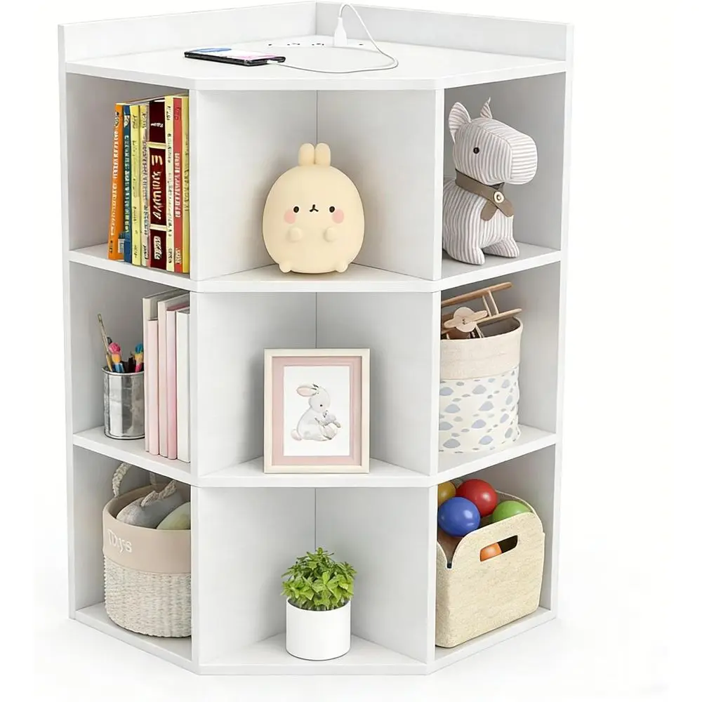 Wooden Kids Cabinet with Charging Station, Cubby Bookcase & 3-Tier Bookshelf, 9-Cube Storage Organizer for Playroom, Bedroom, Li
Wooden Kids Cabinet with Charging Station, Cubby Bookcase & 3-Tier Bookshelf, 9-Cube Storage Organizer for Playroom, Bedroom, Li