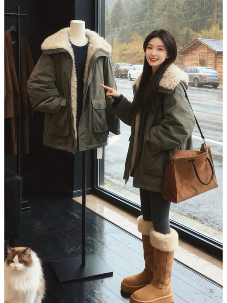 Ladies Mid-Length Lamb Fur Cotton Jaet Thi Warm Winter Coat Trendy Small Size Parka Loose Fit Simple Sle Online Exclusive
Ladies Mid-Length Lamb Fur Cotton Jaet Thi Warm Winter Coat Trendy Small Size Parka Loose Fit Simple Sle Online Exclusive