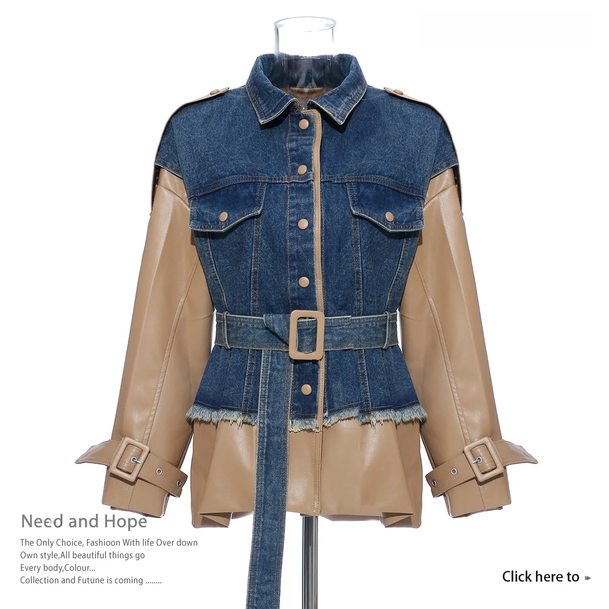 Autumn Winter Denim Patchwork Loose Waist Belted Large Size PU Leather Jacket Coat Women Trendy Street Style Long Sl...
Autumn Winter Denim Patchwork Loose Waist Belted Large Size PU Leather Jacket Coat Women Trendy Street Style Long Sl...