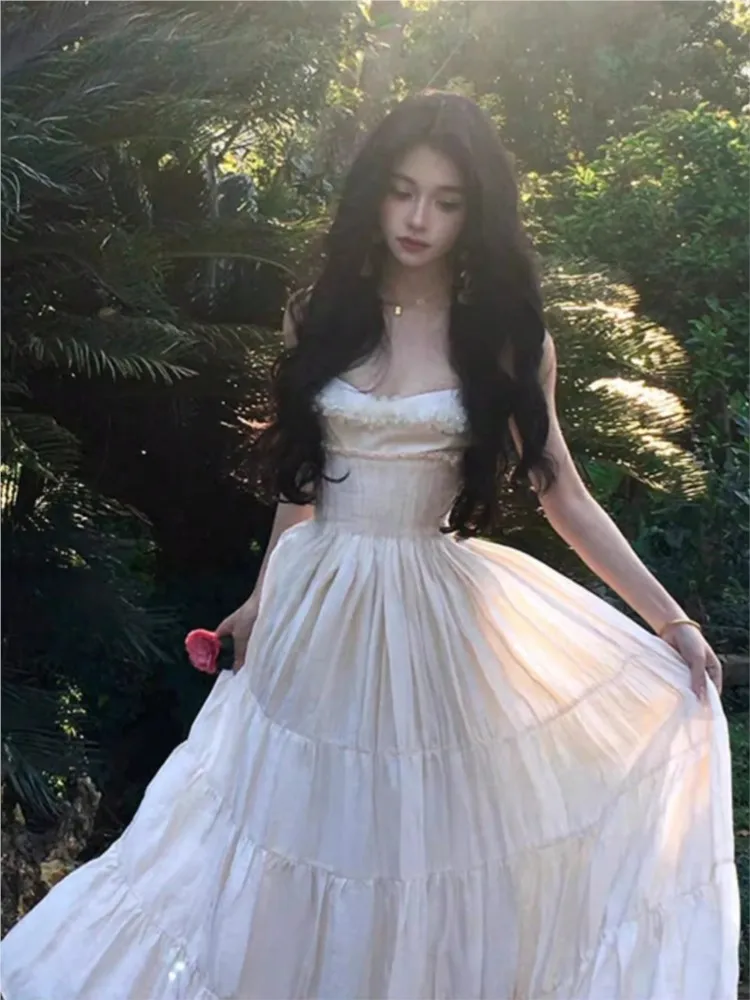 Elegant Corset Wedding Guest Long Dress Women Summer 3D Floral Decoration Vacation Beach Sundress Evening Party Graduation Robe 
Elegant Corset Wedding Guest Long Dress Women Summer 3D Floral Decoration Vacation Beach Sundress Evening Party Graduation Robe