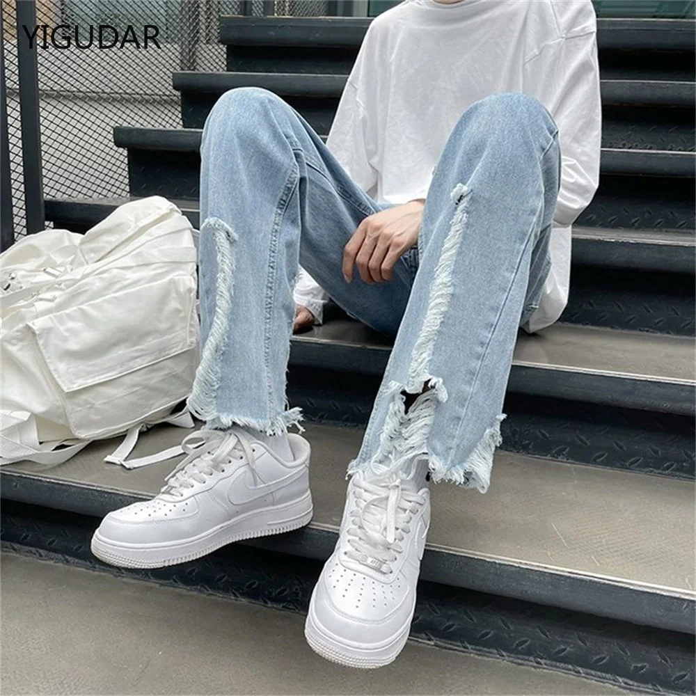 Ripped Holes Jeans Men Summer Baggy Oversized S-3XL Mopping Denim Wide Leg Trousers Casual Retro Hip Hop Korean Fashion Bottoms
Ripped Holes Jeans Men Summer Baggy Oversized S-3XL Mopping Denim Wide Leg Trousers Casual Retro Hip Hop Korean Fashion Bottoms